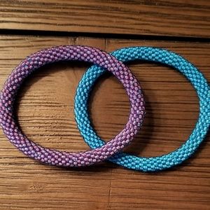 Set of 2 Shaska Roll On Beaded Bracelets. New!